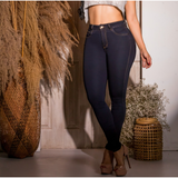 Push-Up + Waist Snatching Navy Blue Jeans
