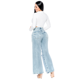 Wide Leg- Light- Blue Ripped Jeans