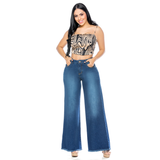 Wide-Leg-Slouchy Blue Jeans