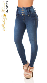 8055- Super High Waisted Classic Blue Faja Jeans