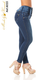 8055- Super High Waisted Classic Blue Faja Jeans